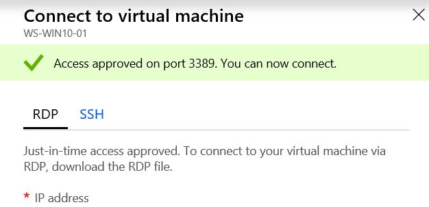 #Azure Just In Time VM access is now integrated with the "Connect to virtual machine " blade, very cool and easy