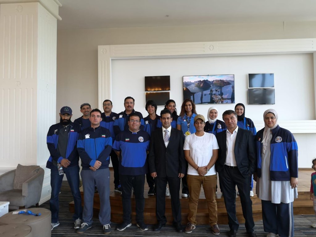 KMSAQ8's tweet photo. صورة جماعية للوفد المشارك في اولمبياد جورجيا قبيل الجولة الثامنة #chess #BatumiChess2018 #kuwait https://t.co/R5afrj6Uxp