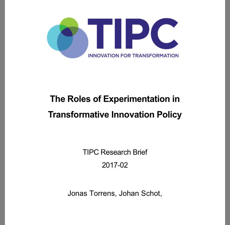 TIPConsortium's tweet photo. Policy experimentation session is up next for TIPC #MembersEngagementWeek Read the research brief by @jonas_torrens and @Johan_Schot - https://t.co/5Mrdxny4oK #TIPC2018Conf https://t.co/UlXsOVI24b