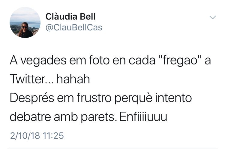 CuleChisposo's tweet photo. @ClauBellCas @Ale10992549 @jpedrerol Capacidad tienes, en cambio respeto no tienes. Denominas “parets” (paredes)  a los que pensamos en contra de tus ideales y debatimos cosas que no te gustan. https://t.co/QagME8rFY8