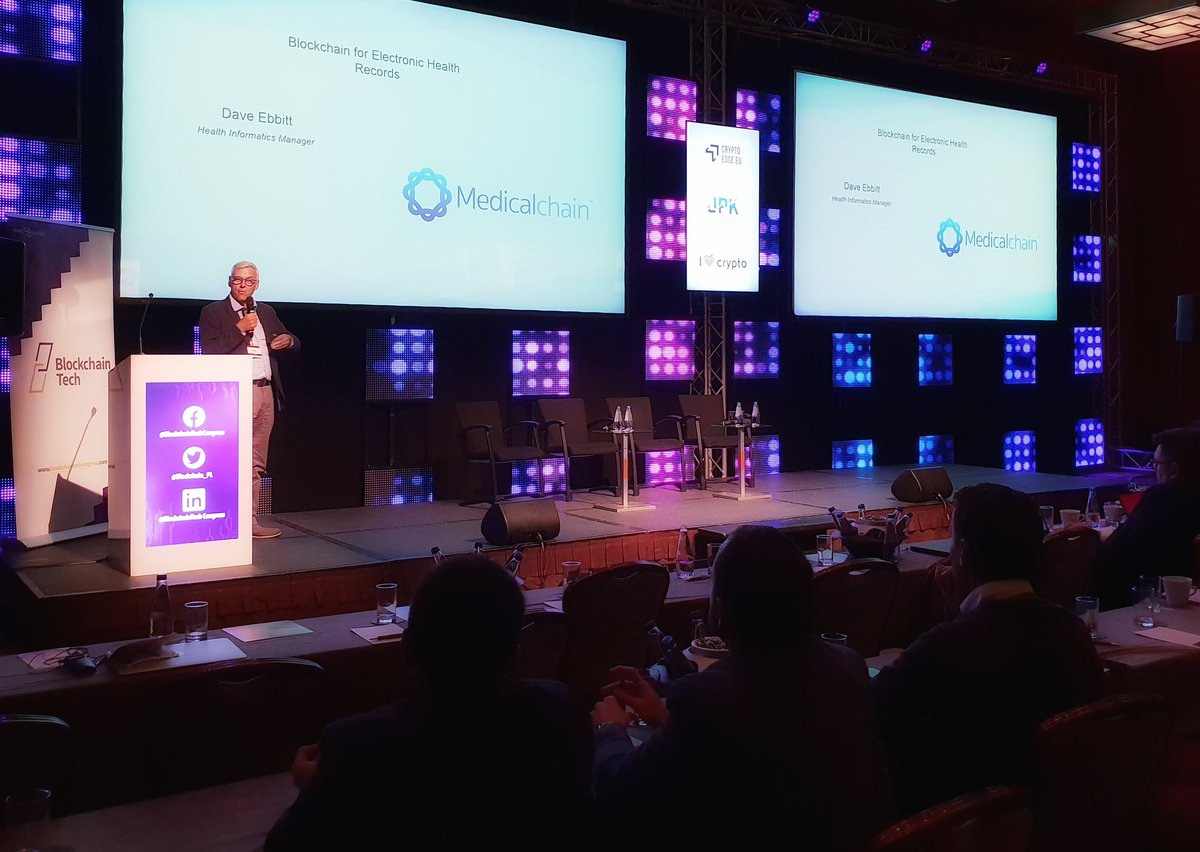 ukinpoland's tweet photo. How can #Blockchain contribute to a better customer experience in the health sector? Very interesting presentation by @medical_chain at #BlockchainTech2018 @Blockchain_PL https://t.co/a3fr0V6LCU