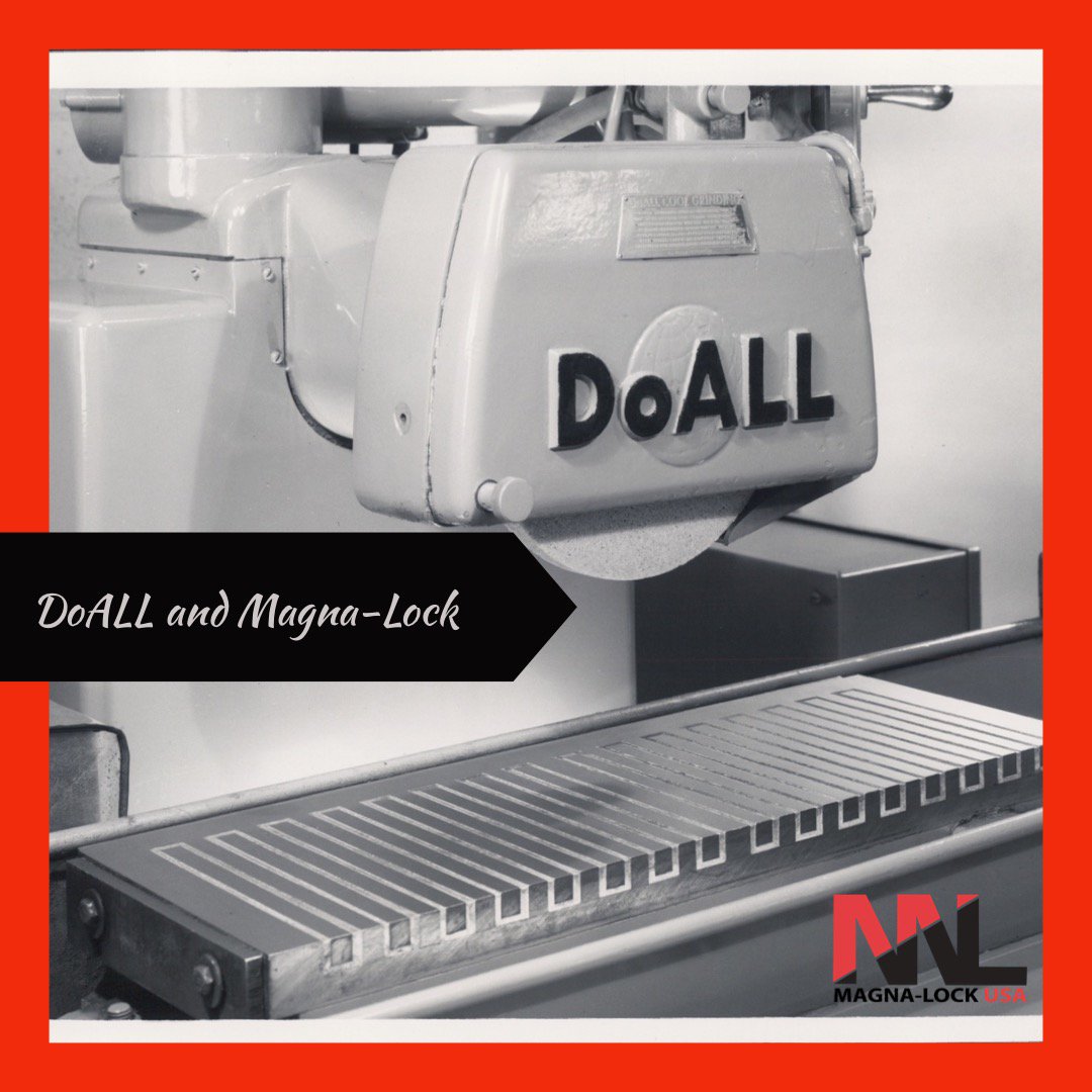 ObsidianMfg's tweet photo. #DoALL is one of many grinder manufacturers that put their trust in #MagnaLock when selling one of their #grinders with a Magna-Lock #chuck. #ObsidianMfg #RockfordIL #Workholding #Manufacturing #ManualMachining #Magnet #Magnetic #PermanentChuck #Electromagnetic https://t.co/79S8PSNicA