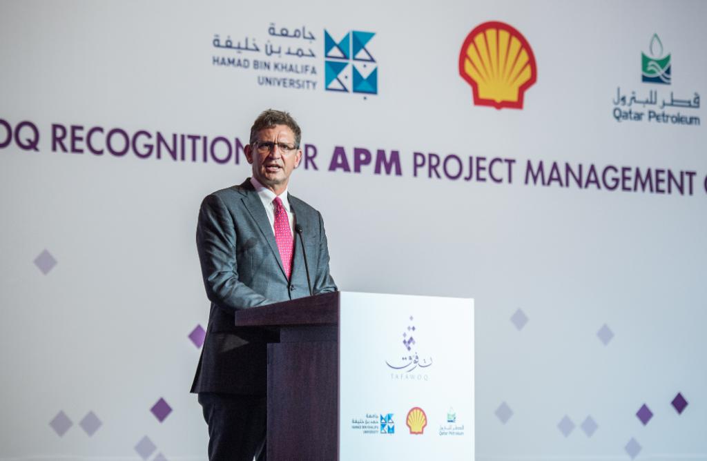 Shell_Qatar's tweet photo. "We at #QatarShell aim to support Qatar National Vision 2030 in the long-term. Our primary goal is to drive real, measurable, mutual benefit through our Social Investment initiatives, such as #TAFAWOQ, and partnerships with organizations like QP" - Andrew Faulkner https://t.co/AxjWFxFOrx