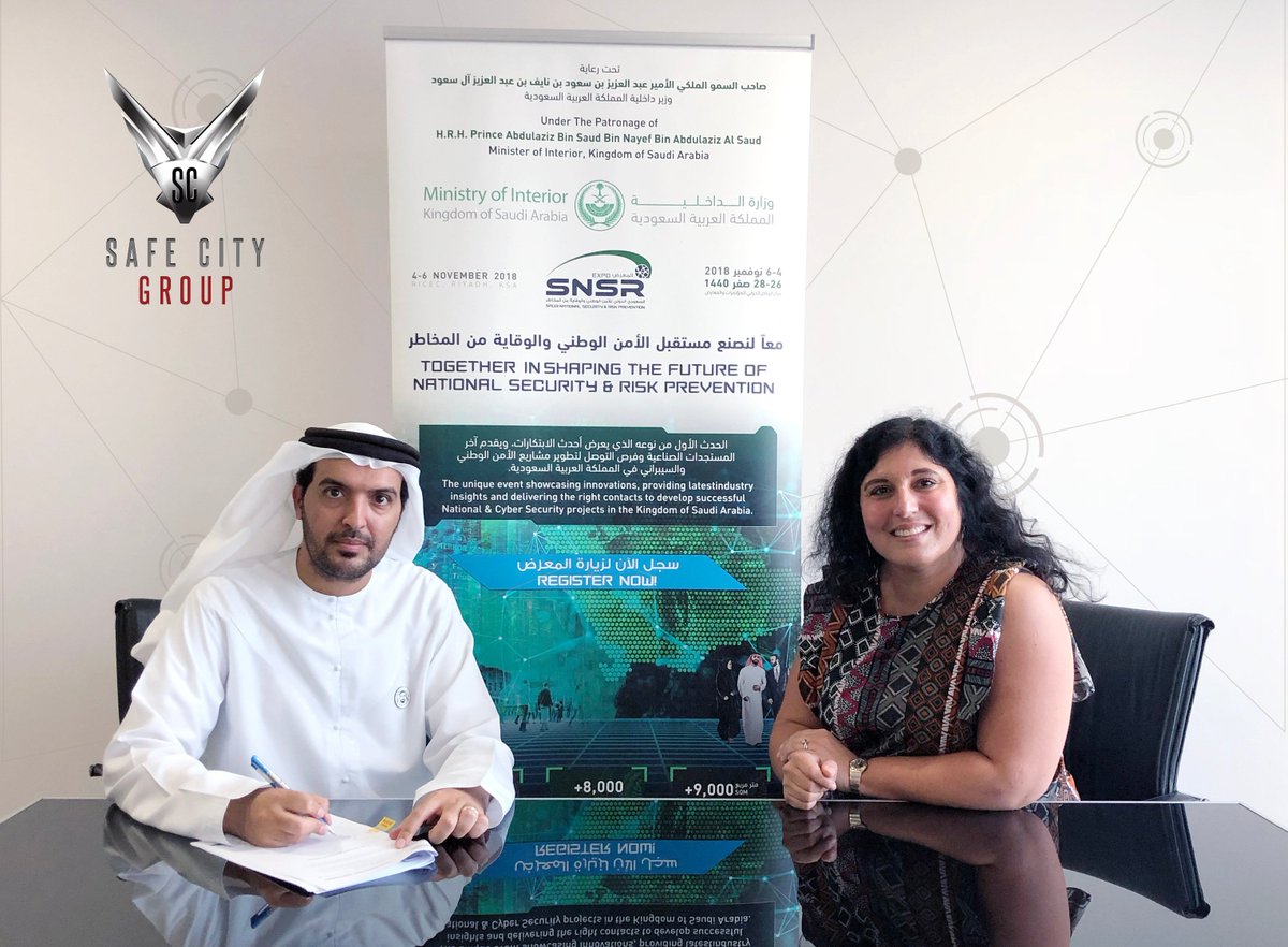 SNSRExpo's tweet photo. #BreakingNews: After a successful collaboration with @ISNRAbuDhabi @safecitygroup signed their partnership agreement with @SNSRExpo as the Official #Innovation Partner. To be the first 1 to know about the live demonstrations on stand 3220 register now at https://t.co/DUVTaJFgnz https://t.co/x5tsn06jax