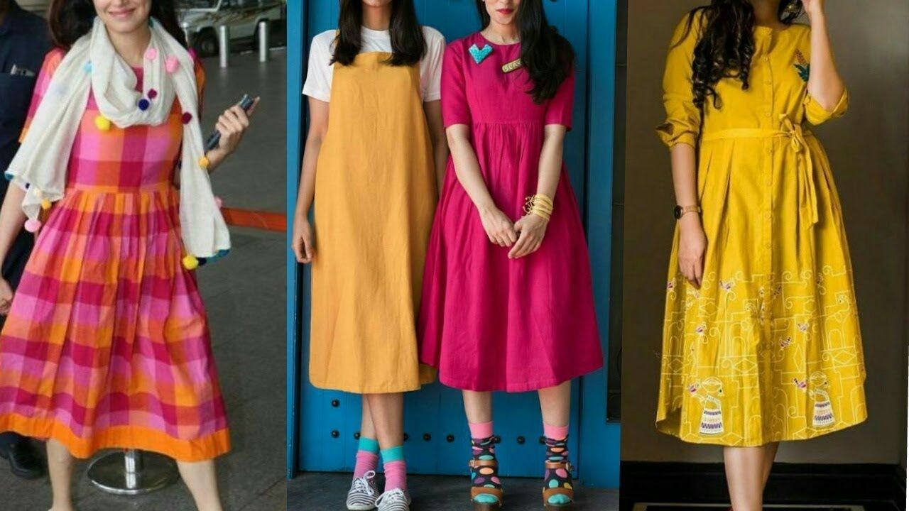 Frock Style Kurtis- Yellow