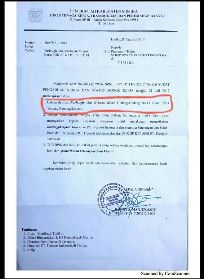 @dedeyusuf_1 Terima kasih atas responnya Pak @dedeyusuf_1 , kami #korbanphksepihakfreeport hanya Sekedar menjalankan Amanah dari UU ketenagakerjaan. Apa yg dilakukan PT Freeport dengan Penerapan Sistem furlough tidak mempunyai landasan hukum. Bukti kami valid dan bisa di pertangungjawabkan.