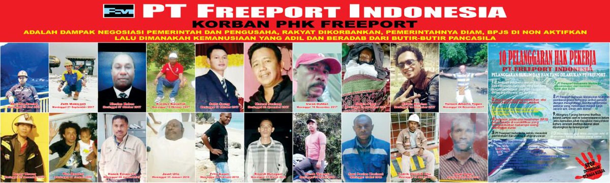 papuanbrother1's tweet photo. @dedeyusuf_1 Terima kasih atas responnya Pak @dedeyusuf_1 , kami #korbanphksepihakfreeport hanya Sekedar menjalankan Amanah dari UU ketenagakerjaan. Apa yg dilakukan PT Freeport dengan Penerapan Sistem furlough tidak mempunyai landasan hukum. Bukti kami valid dan bisa di pertangungjawabkan. https://t.co/vqz9sPhRj3