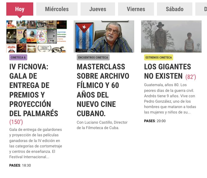 CinetecaMadrid's tweet photo. Masterclass de Luciano Castillo sobre el archivo fílmico y nuevo cine Cubano. Los gigantes no existen en #EstrenosCineteca y Gala de entrega de premios de IV #FICNOVA. #FelizMartes 😎👇 https://t.co/v64ub3IfKa