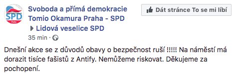 "tisíce fašistů z Antify"