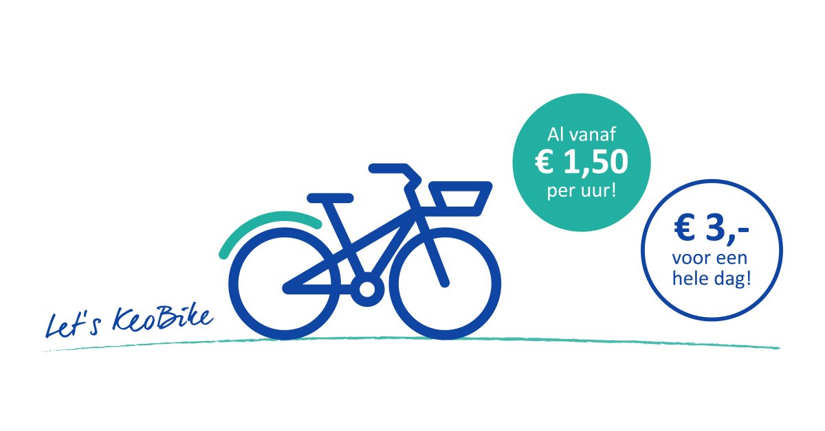 KeoBike's tweet photo. Kan ik mijn #KeoBike echt maar tot 00:00 huren? Nee hoor! Je huurt de KeoBike per dag, dus niet per 24 uur. Dit houdt in dat als je je fiets later terugbrengt dan 00.00 uur het tarief (€ 1,50 voor een uur of € 3,00 per dag) opnieuw ingaat. Meer FAQ's op https://t.co/C9OOsT1Yro https://t.co/qmp10iqVem