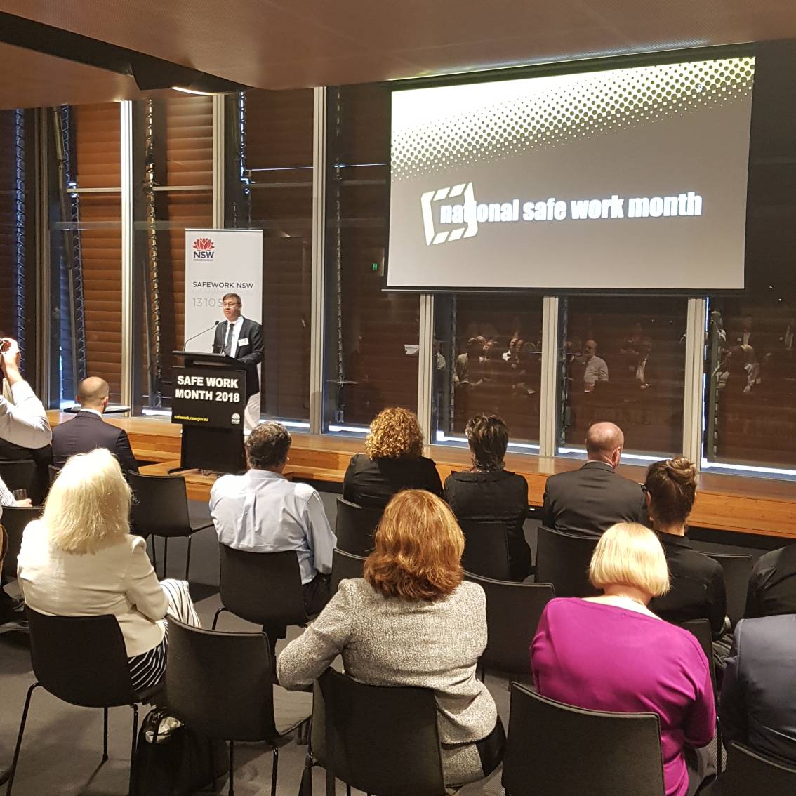 CentreforWHS's tweet photo. The Centre is thrilled to be at the launch of Safe Work Month 2018. Some very exciting initiatives being unveiled #safetyfirst #safeworknsw #CentreforWHS https://t.co/cDsDIeQwWG