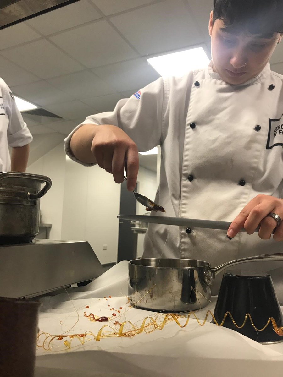 SoFBrian's tweet photo. WOW what a day had by the amazing apprentices on @TheSchoolOfFood the skill set is getting better and better each week, a couple of Patisiers are on their way to great things I think. Well done and thanks to @ashtongatestad for the venue and all the TOP chefs that are helping out https://t.co/qUEldUFwAg