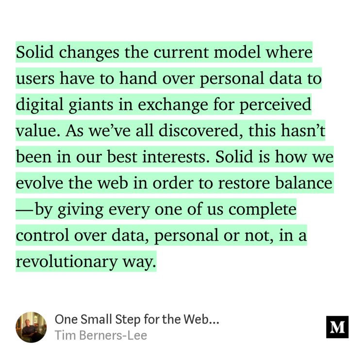 sabrodriguez1's tweet photo. “Solid is how we evolve the web in order to restore balance — by giving every one of us complete control over data, personal or not, in a revolutionary way.” @timberners_lee #TheNewWeb https://t.co/Kv7oWaXYgA https://t.co/kUFFoLBOmQ