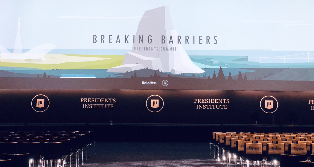The stage is set, now we wait for the final ingredient. You!

Welcome to #PresidentsSummit - Breaking Barriers