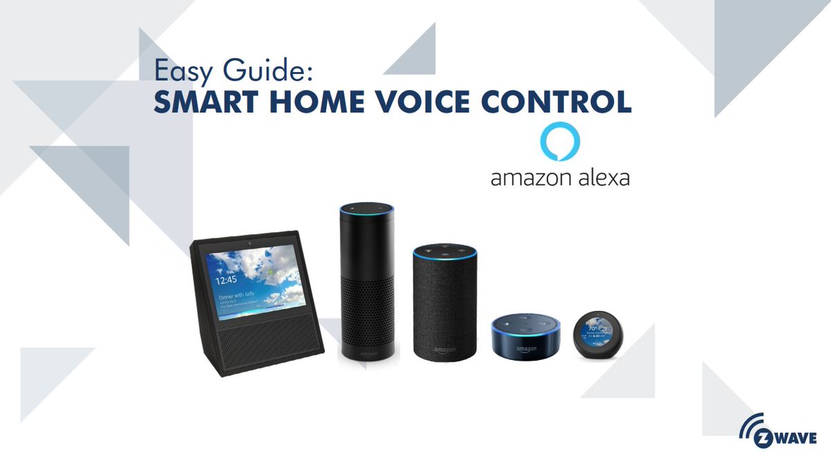 ZWave's tweet photo. Amazon #smartspeakers allow you to control devices in your home with simple #voicecommands. Learn how in this guide from #ZWave: https://t.co/wlcQ7u2nZ0 https://t.co/oEuew38B65