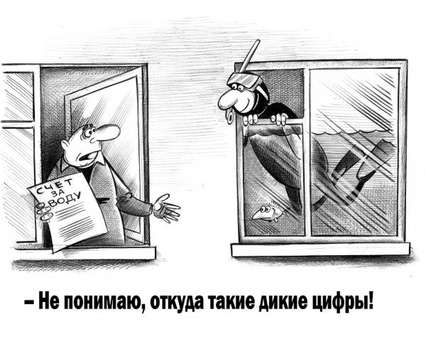 Карикатура Счёт за воду