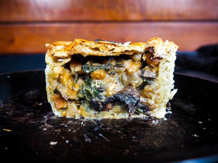 Today's <a href="/Lovett_pies/">Lovett Pies</a> flavour = M!    👇
TRUFFLED MUSHROOM, BUTTER BEAN, SWISS CHARD. I'm not even sure what Swiss chard is, but it is gooooooood! Very excited for FRIDAY!!🥟🍾