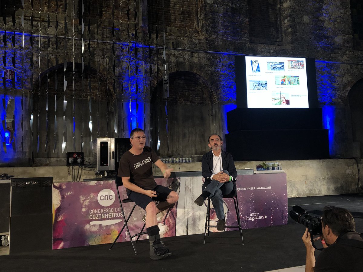 Mugaritz's tweet photo. “Es nuestra responsabilidad dar visibilidad a los problemas que como sociedad no estamos afrontando”. Siempre es un placer compartir diálogos contigo @daniInnerarity #cnc2018 https://t.co/3amswPD9Ii