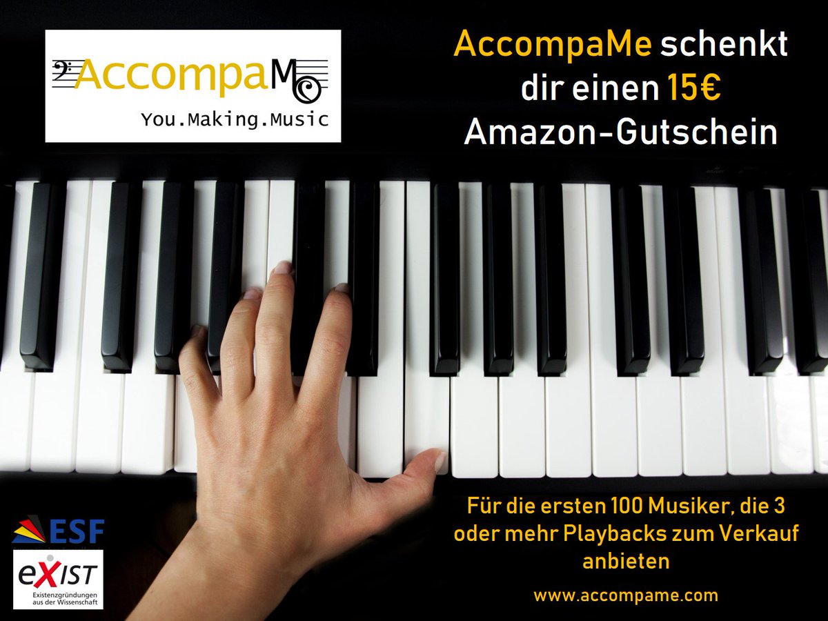 AccompaMe's tweet photo. Tolle Neuigkeiten, wir haben bereits 300 Playbacks von über 60 Musikern auf AccompaMe. Wir wollen mehr!!
#AccompaMe #weloveClassic #GeldfürMusik https://t.co/yR2B5LU8AF