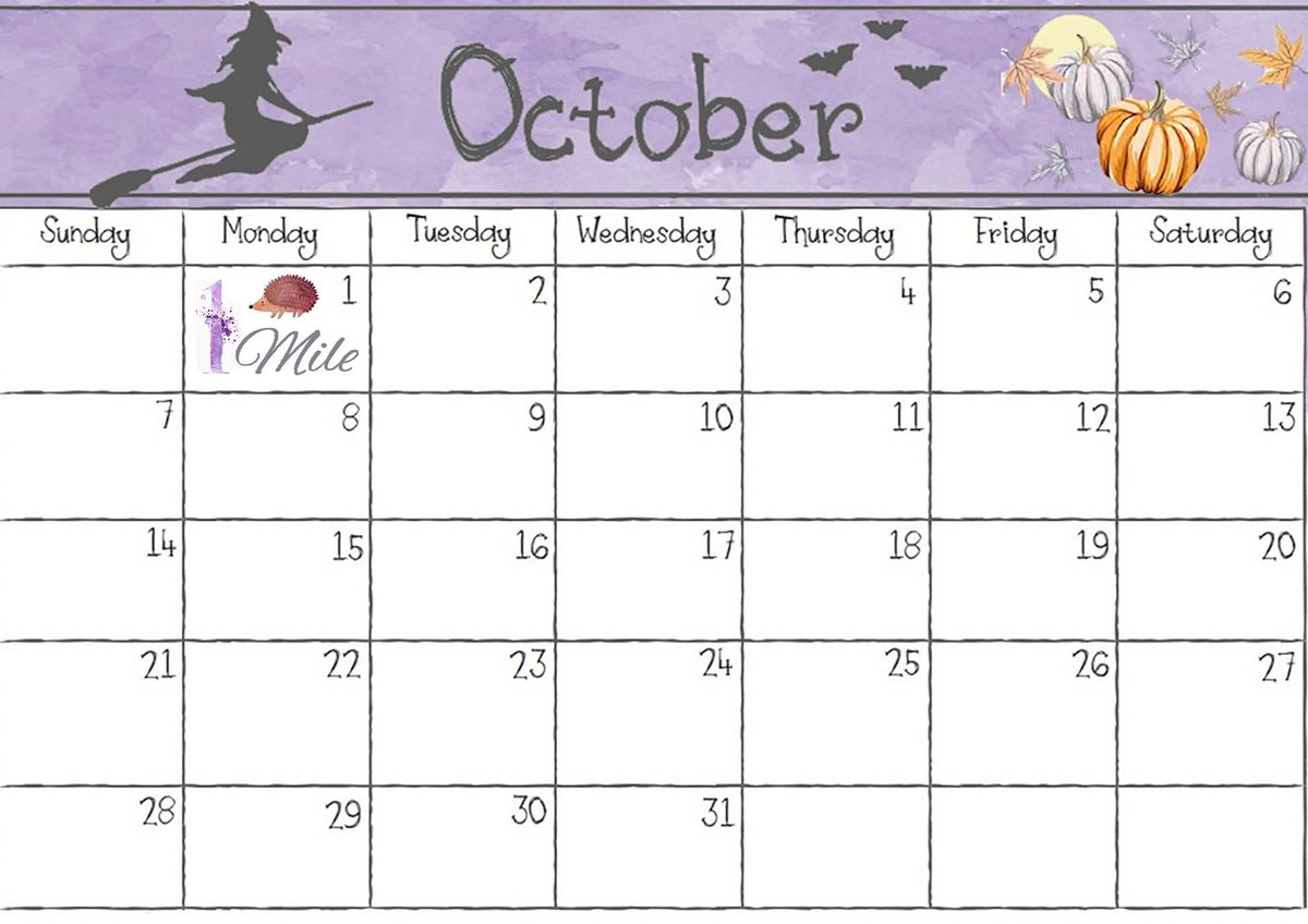 Ellis_HHC's tweet photo. Made myself a nice calendar to track the #fitober miles. Last night was just the one as I'm still doing my training for my HM in a fortnight. The plan was non impact cardio, but we can make an exception for one mile 😉 #hopwood #hopwoodfitober #100milesormoreinoctober #dayone https://t.co/fjg2TyPboe
