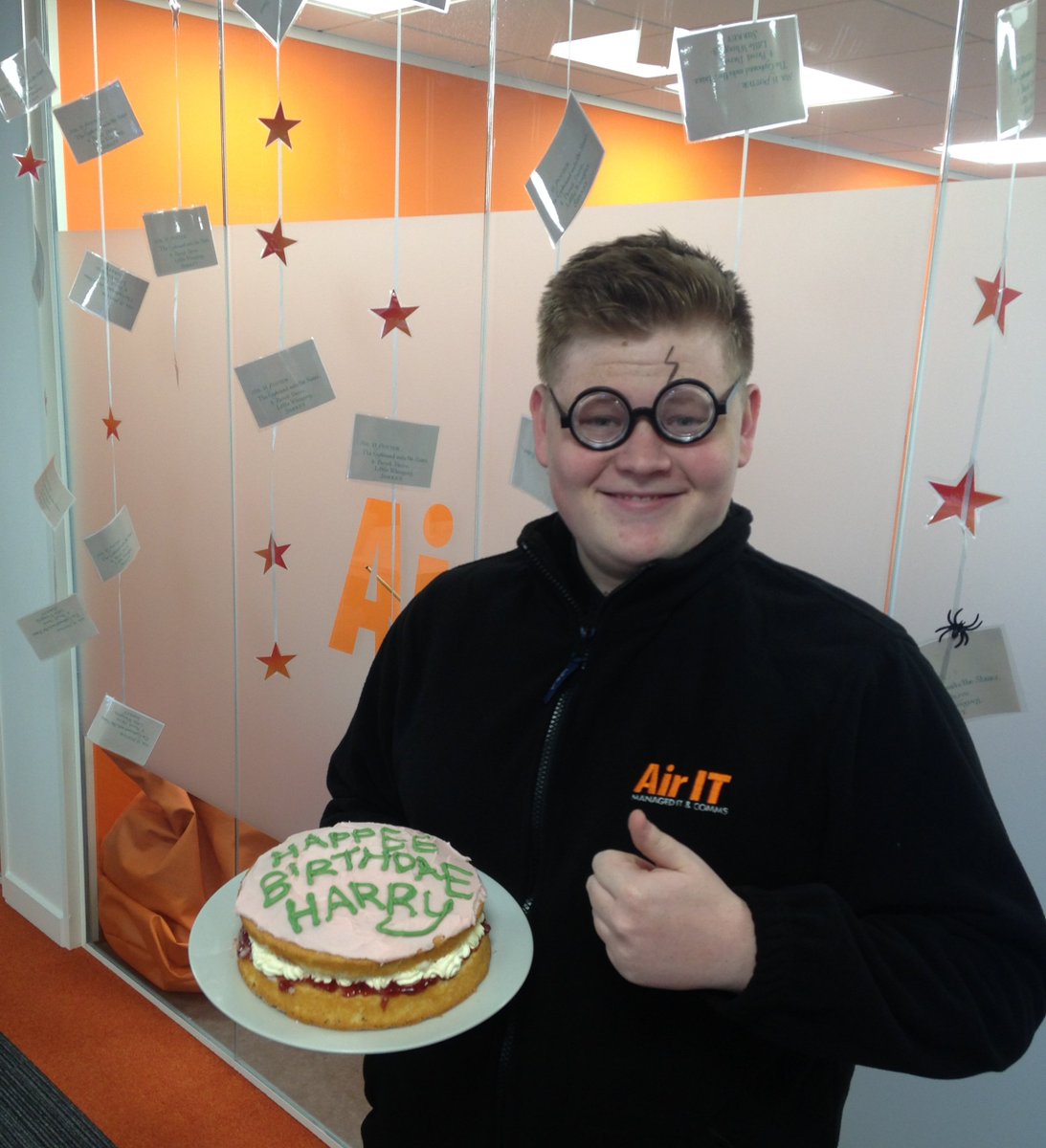 AirITLtd's tweet photo. Hagrid dropped by at @AirServiceDesk this morning to deliver Harry's birthday cake and spread some more #ITServiceWeek magic โจ๐ฐ Can every Tuesday be #TreatTuesday please?! @sdi_institute #ITSW18 https://t.co/d4qVNF2oJt