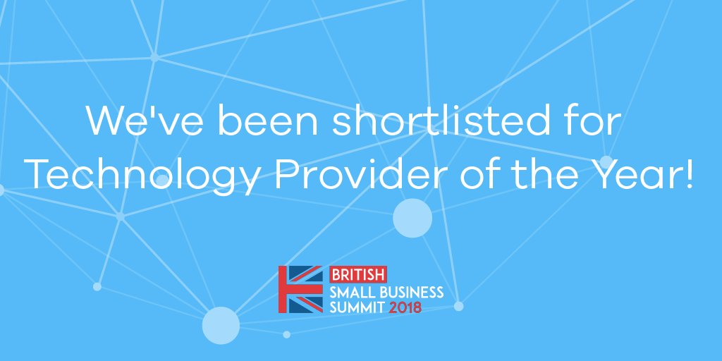 We're buzzing to have been shortlisted in the @BSBAwards for the Technology Provider of the Year category 🙌 Bring on The British Small Business Awards 2018! ow.ly/bzWB30m3QIc  #SmallBusiness #BSBAwards #SmallBusinessSummit