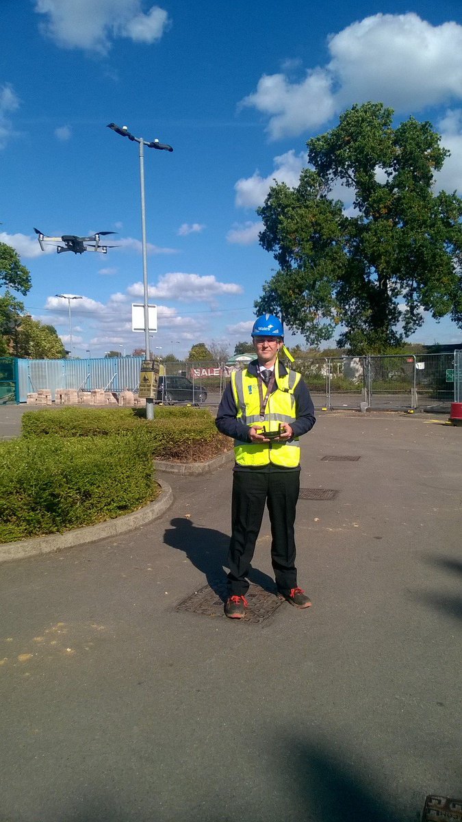 Great site visit yesterday with Bret and the team, working on the Braywick Leisure Centre for the Royal Borough of Windsor and Maidenhead. Really good to see that we are using drone technology to support construction projects on our Scape Framework projects. #WatesGroup