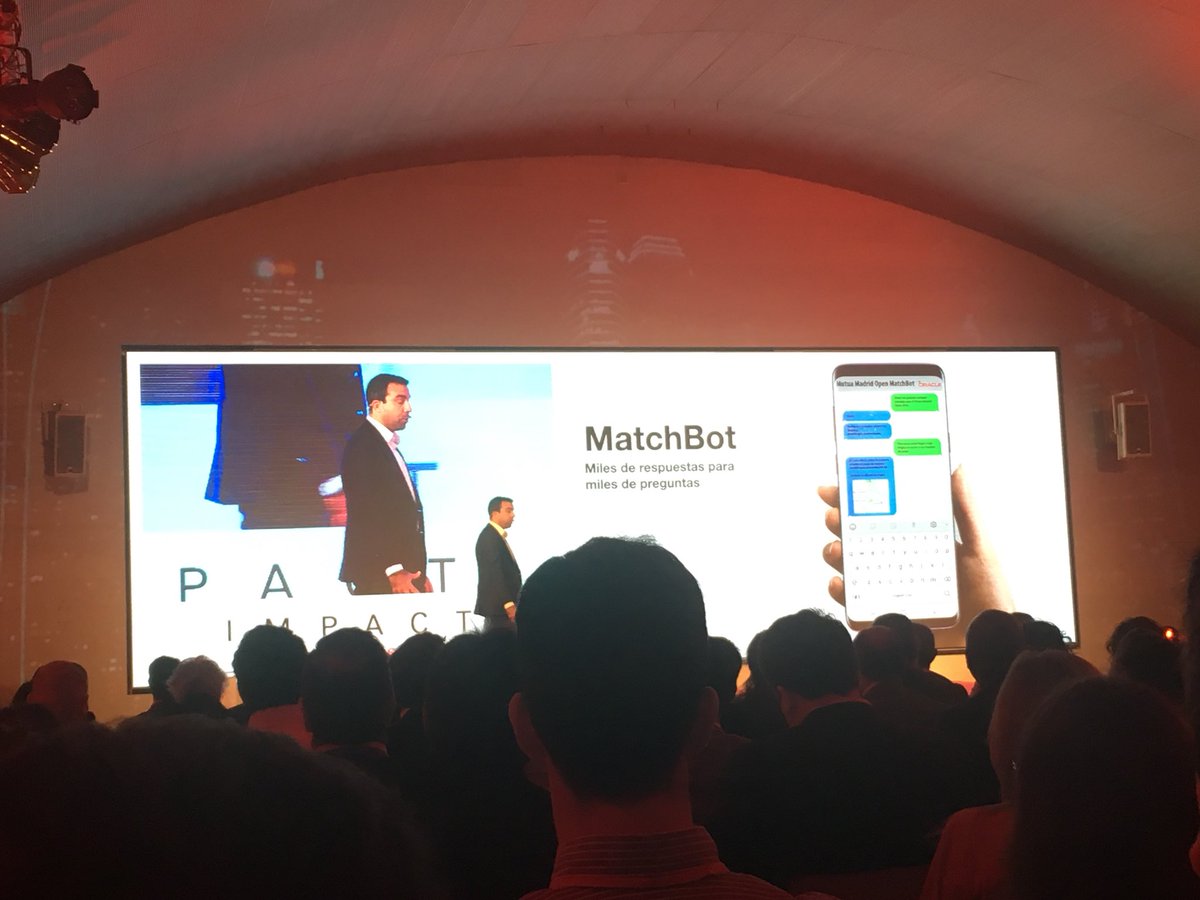AgudoBegona's tweet image. #OracleImpactSP Mutua Madrid Open a la vanguardia del tenis y la tecnología con Oracle Chatbot.