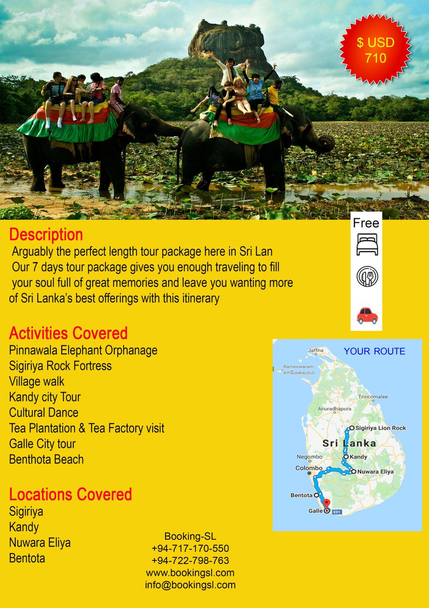 Sri Lanka – 07 Days 06 Nights Tour
bookingsl.com