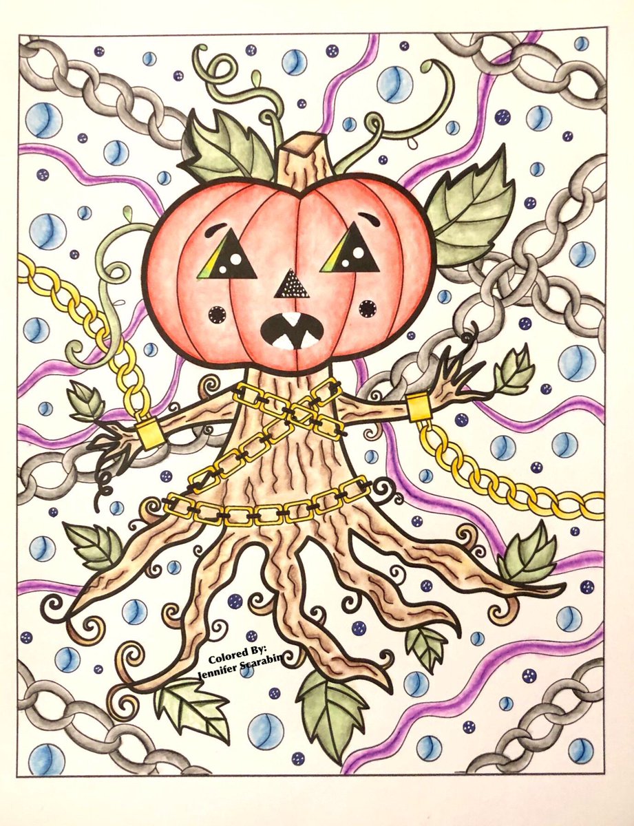 ColoringManiac's tweet photo. Oh pumpkin tree oh pumpkin tree... lol 
Get it here: https://t.co/BQkDd24sdG
Book: Halloween Roots pt.2
Artist: Jeanette Wummel #adultcoloring #coloring #coloringtherapy #pumpkin #halloween #coloringbook #pencils #blending https://t.co/pecImq2bg3