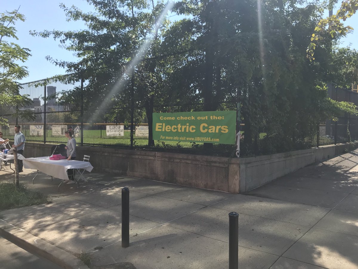 evcones's tweet photo. Me with my @ubuygas #NissanLEAF and @DriveMaven teaching the public about #ElectricCars this weekend in @JerseyCity Thanks to the @ShusterGroup for hosting the #StreetFair - I spoke to dozens of people about buying an #EV or #PHEV for their next vehicle. #UBUYGAS #EVcones https://t.co/MsuVWDPHLC