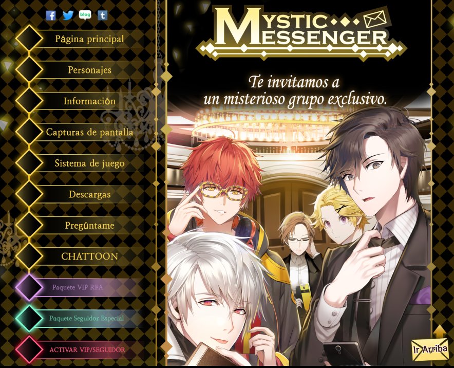 [MM] Presentación del Juego
¡Les traemos info sobre el juego para las usuarias hispanoparlantes que han escuchado por primera vez sobre Mystic Messenger! ¡Nos vemos el 25 de Octubre dentro del juego!
Link Anuncio: bit.ly/2Rj7tu4 
Link Página : msg.cheritz.com