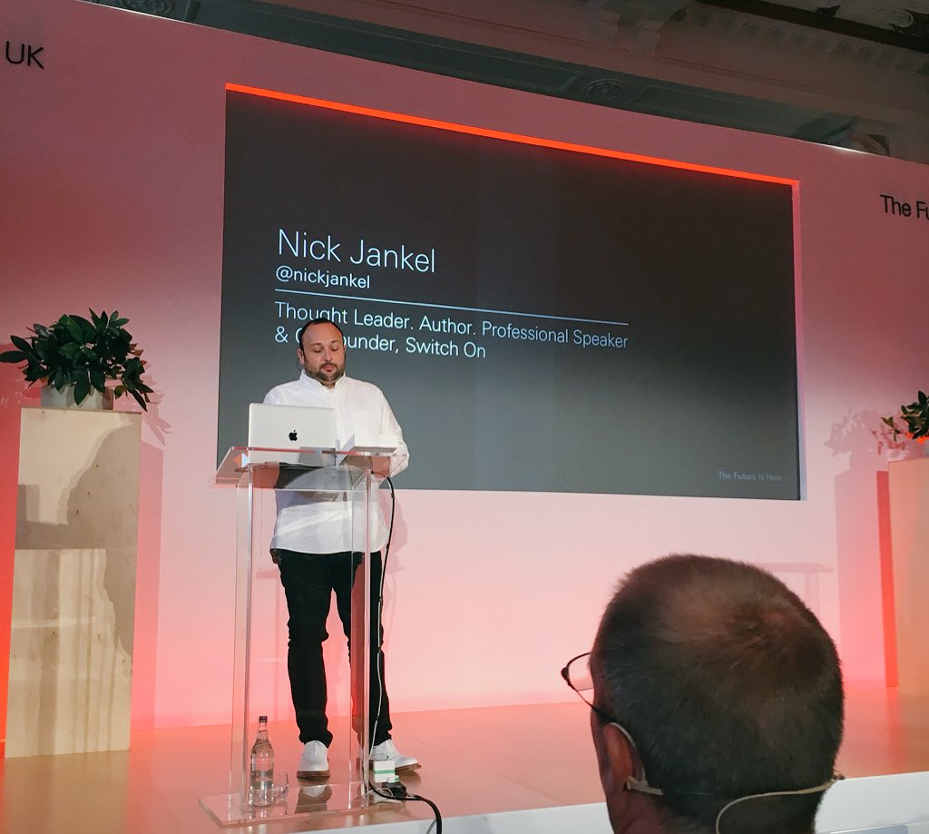 JennyBurton100's tweet photo. Time for @nickjankel at #HSBCfuture ‘there is very little stability in the world at the moment’ - ‘so who do you have to become to thrive in this world?’ #bigquestions https://t.co/izrFaHEGOH