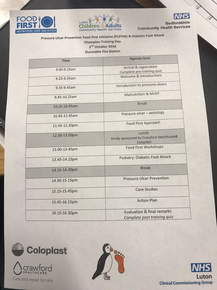Vittoria_Romano's tweet photo. PUFFINs #Pressure #Ulcer #Food #First #Initiative @BLMK_STP @NHS_LCCG @lutoncouncil @BCCG5 @ccs_nhst @NHS_ELFT Partnership and Cross Boundary Working at its finest #Dietitians #podiatrists #tvnurses @eltasker1 @VickyTPod @FoodieFranRD @CatieBlanchard @Yvonne_Lennon https://t.co/Z2UJeqfIYf