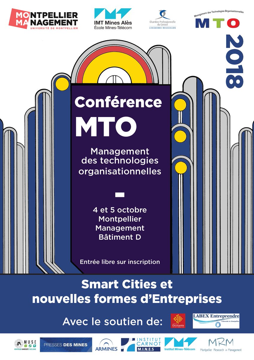 MasterCTN's tweet photo. Retrouvez nous les 4 et 5 octobre au colloque #MTO organisé par @MtpManagement #CPCLR et @IMTMinesAles . Conférences et tables rondes autour des sujets #SmartCities #entrepreneuriat #technologies . Stay tuned #MasterCTN ! https://t.co/SDZBdNh4cz https://t.co/MuRYJ4hJ1E