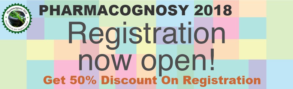 Cognosy2018's tweet photo. #Pharmacognosy 2018# available discounts on Registration 
kindly, contact us at :  pharmacognosy@pharmaceuticalconferences.org https://t.co/v0zJwXGpRZ