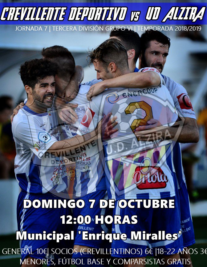 CreviDvo's tweet photo. 📢 PRÓXIMO PARTIDO ➡️ Jornada 7️⃣
🆚 @UDAlzira
📅 Domingo 7 de octubre
🕜 12:00 horas
🏟️ Municipal 'Enrique Miralles'

Con el polo de tu comparsa, entrada gratuita 🌙➕

#ContigoSomosMásFuertes💪 https://t.co/k6EenLoroo
