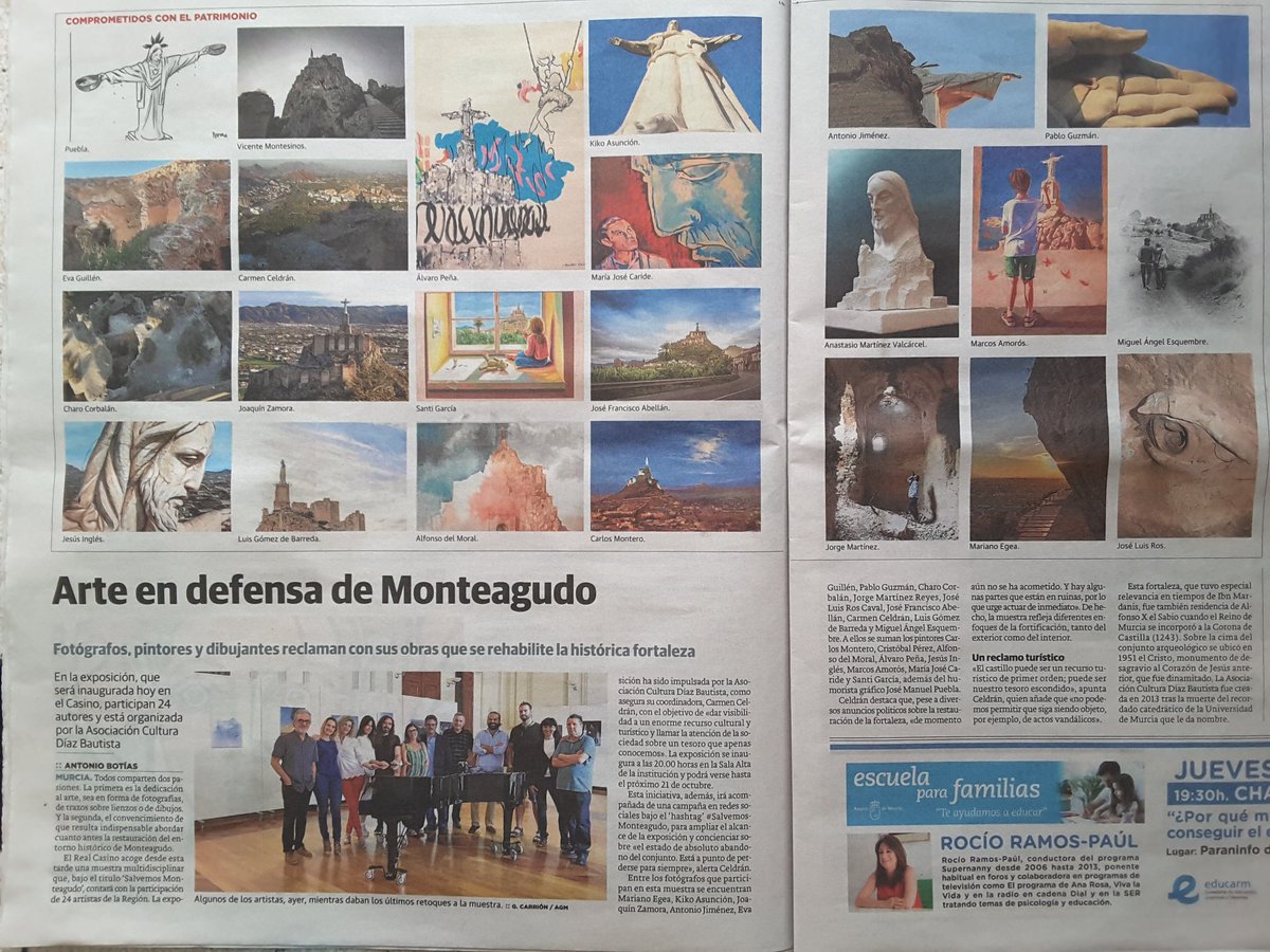 garcipintora's tweet photo. Comprometidos con el patrimonio de nuestra región #SalvemosMonteagudo #AsociaciónDiazBautista #cultura #arte #fotografía #painting #escultura #santigarciaartgallery #Artistasmurcianos #RRSSARTISTAS @carmenceldran https://t.co/olPnzBl2Xe