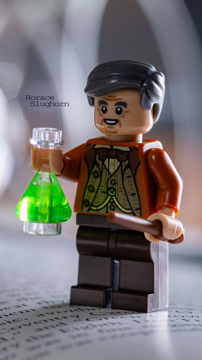 Nao Lego ホラス スラグホーン先生がお気に入り 耳のあたりの髪の毛がちゃんと違う色にプリントされてるよ 手に持ってるのはフェリックス フェリシスかな レゴ ハリーポッター