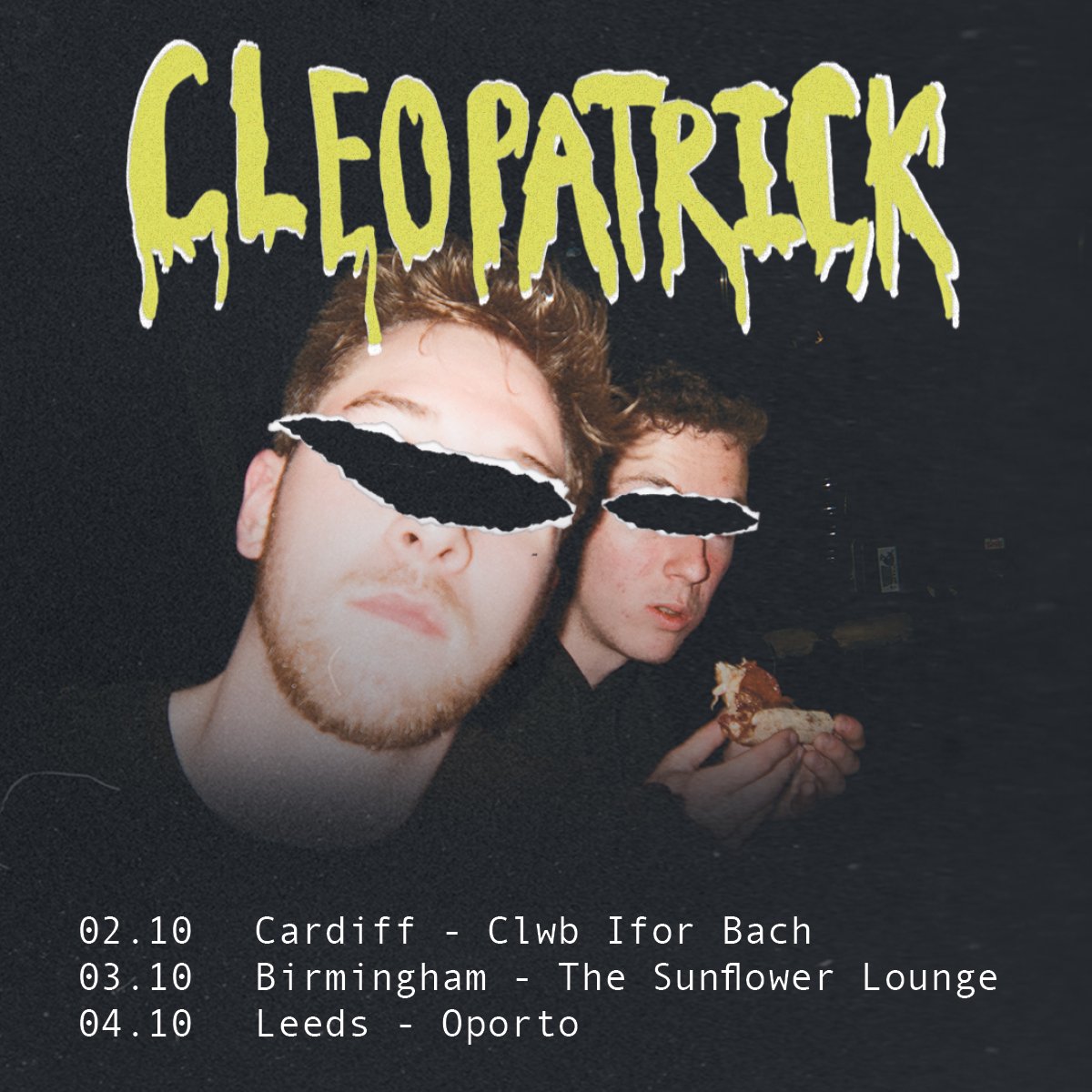 Clwb Ifor Bach (@clwbiforbach) on Twitter photo Never mind the orrible weather, Cleopatrick are at Clwb tonight for a whole lotta noise! With support from Rainbow Maniac.
<a href="/cleopatrickband/">CLEOPATRICK</a> <a href="/RainbowManiaccc/">Rainbow Maniac</a>
TICKETS: bit.ly/Cleopatrick-ev⊠Never mind the orrible weather, Cleopatrick are at Clwb tonight for a whole lotta noise! With support from Rainbow Maniac.
<a href="/cleopatrickband/">CLEOPATRICK</a> <a href="/RainbowManiaccc/">Rainbow Maniac</a>
TICKETS: bit.ly/Cleopatrick-evâŠ