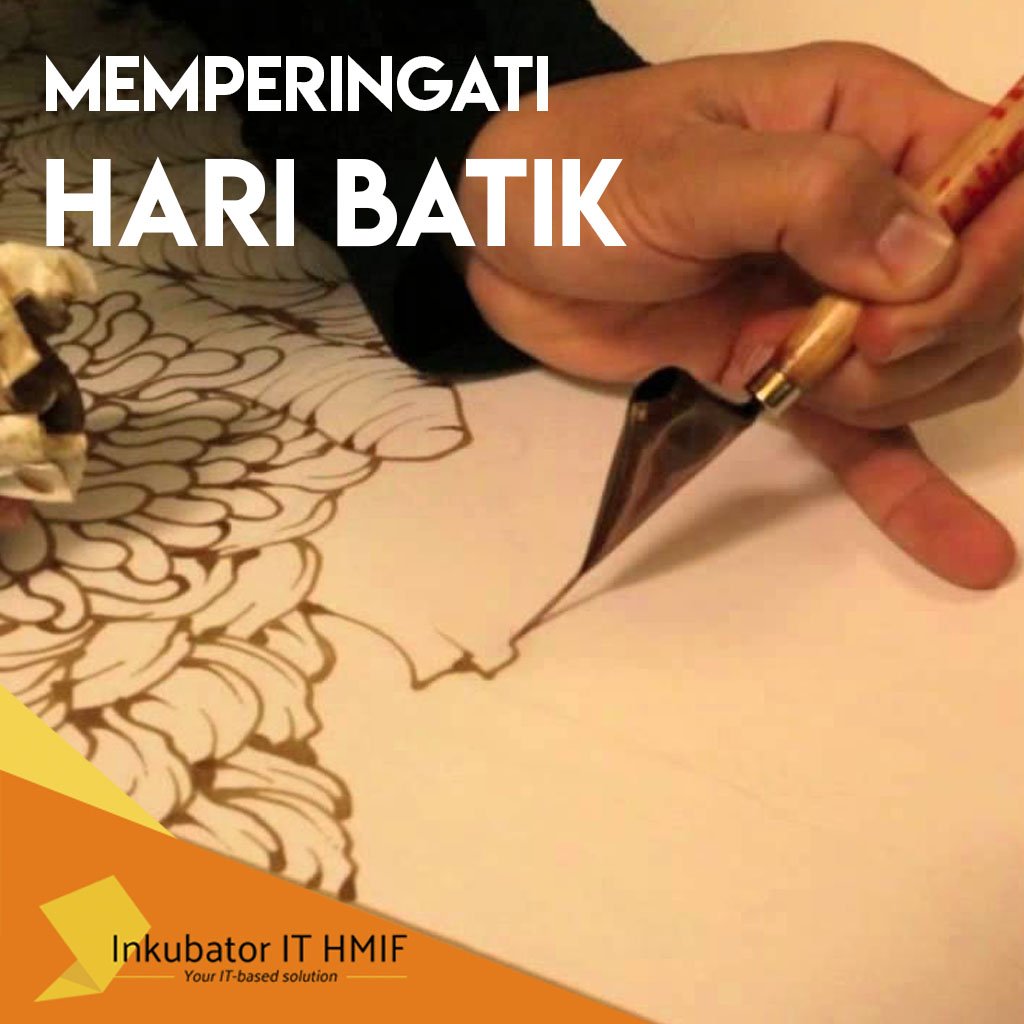 [Hari Batik Nasional]
Selamat Hari Batik Nasional. Sudahkah kamu menggenakan batik hari ini?
Fun fact: Tahukah kamu bahwa batik merupakan salah satu penyumbang devisa besar untuk negara?
Yuk apresiasi dengan menggenakan batik hari ini :)