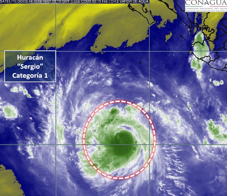 conagua_clima's tweet photo. #Aviso del #Huracán #Sergio de categoría 1 en el Océano #Pacífico de las 04:15 horas en: https://t.co/WZFRFNSUIb … https://t.co/zeN39bSZUr