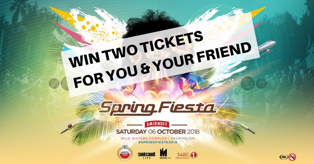 SkillTon_SA's tweet photo. Want to WIN a pair of General  🎟️TICKETS to this year’s @SpringFiestaSA ?

It's simple:

1. Follow @SkillTon_SA 
2. Retweet this tweet 🔁
3. Reply to this tweet with hashtag #SpringFiesta2018 &amp; mention the Twitter account of your friend you’d like to go with.
4. Wait⏳ https://t.co/JbUA1Q5Olr