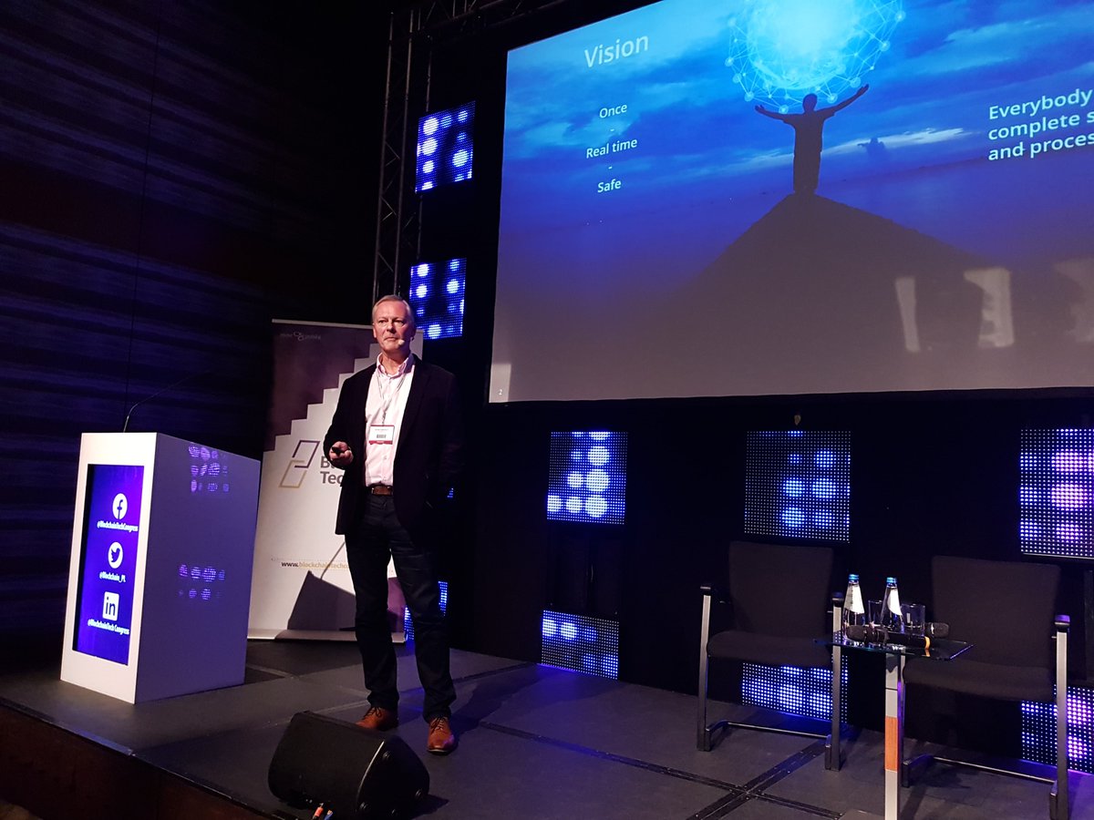 Blockchain_PL's tweet photo. Another special guest on the stage. 🔝 @PeterTemperley is talking about @blocksurecom which allows the Insurance industry to think differently about customers and products. 👌#BlockchainTech2018 https://t.co/cyi8rVulav
