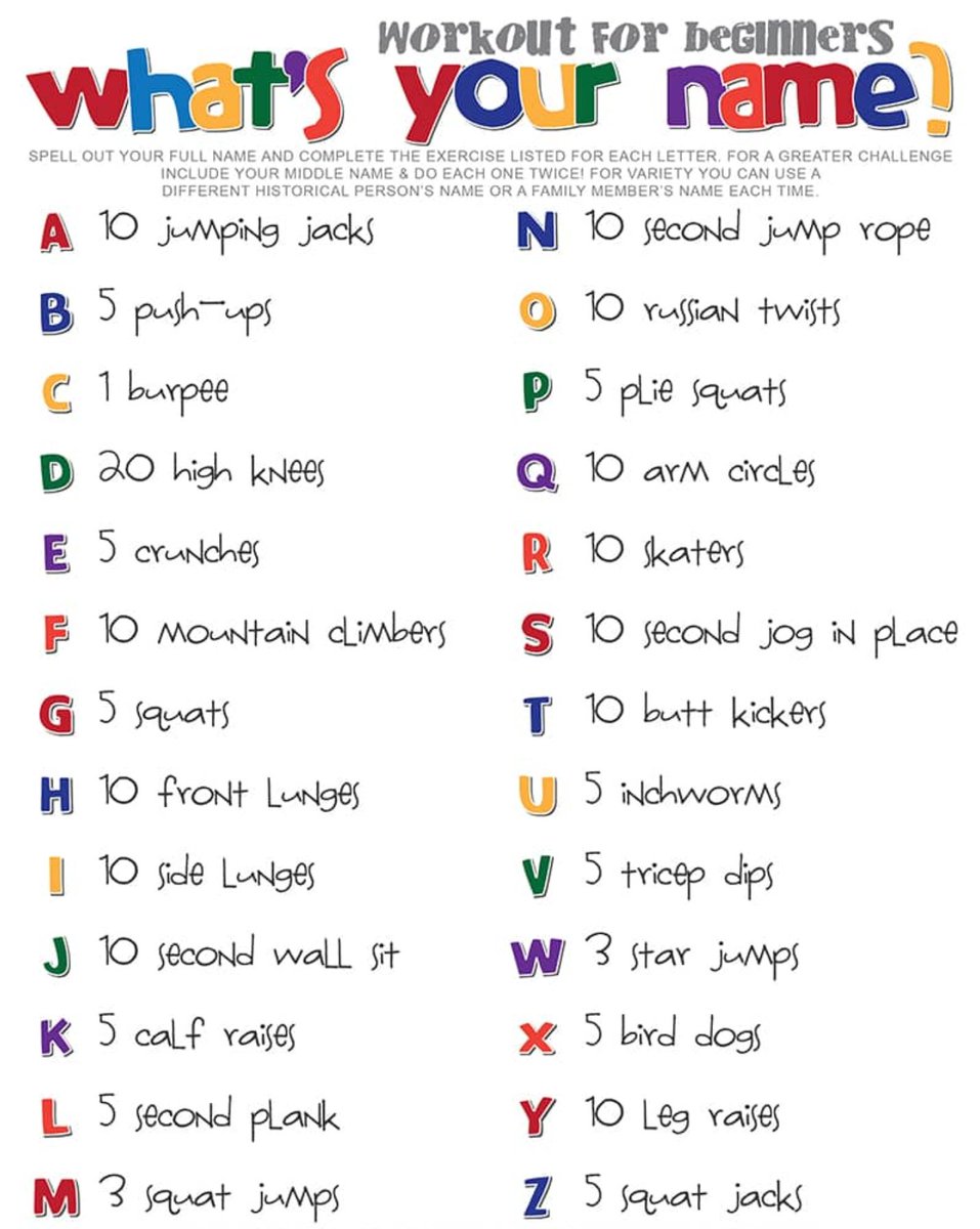 AbbieGlow's tweet photo. So our products are all about goodness and making us all feel good and detoxed so why not make our bodies feel as good as our skin too
Try out this exercise plan 
Comment and let us know what your work out will/would be by spelling your name!🤣 https://t.co/fzdoAcoP5u