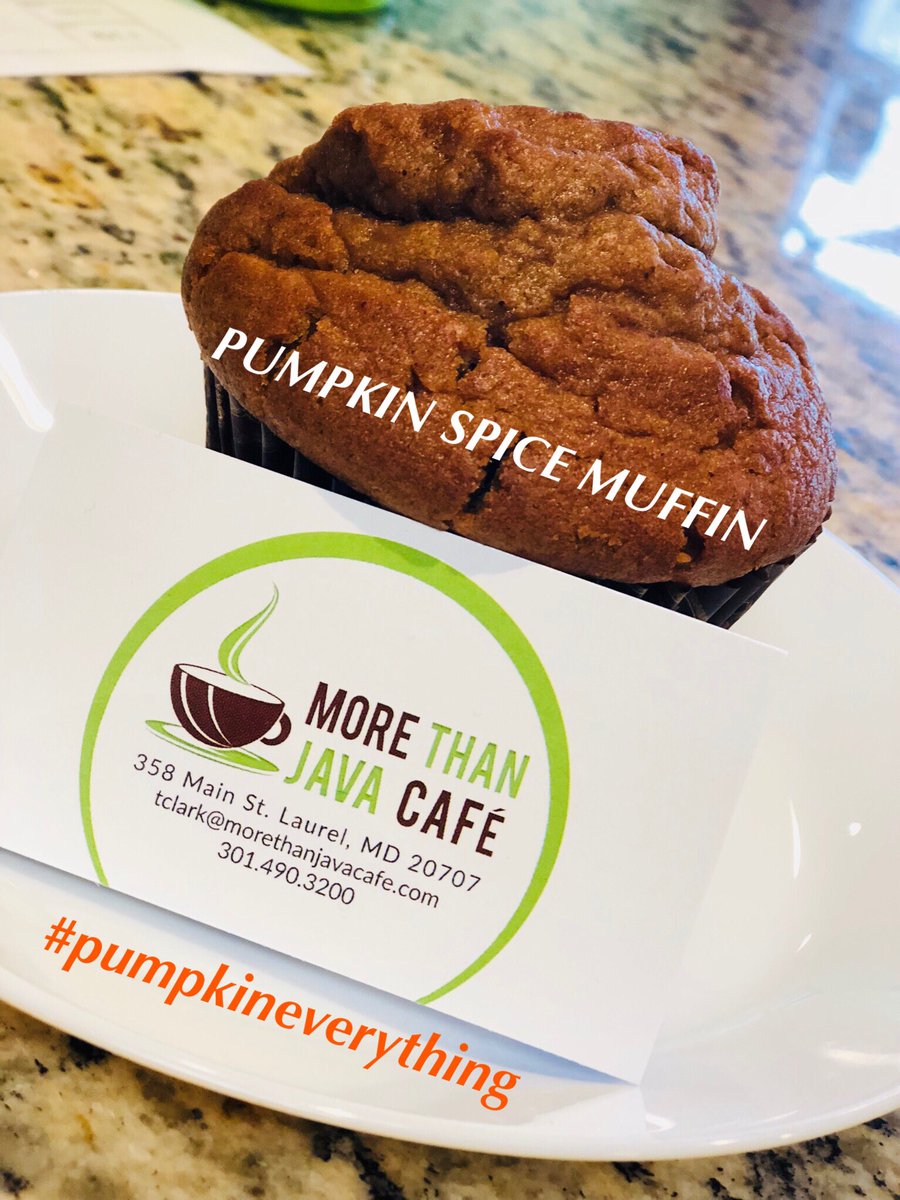MoreThanJava's tweet photo. “AT THIS POINT MY BLOOD TYPE IS PUMPKIN SPICE” #pumpkinspicemuffin #itsfall #pumpkineverything #morethangood #morethanjavacafe #laurelmd #pgcounty #dmv https://t.co/l8K9DzXu5a