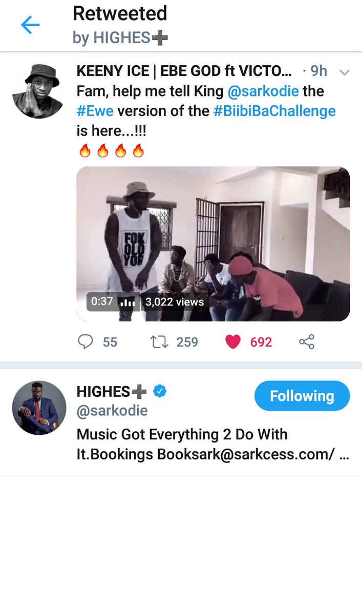 KeenyIce's tweet image. Bless King @sarkodie for the retweet 🙏🏾🙏🏾🙏🏾
#BiibiBaChallenge