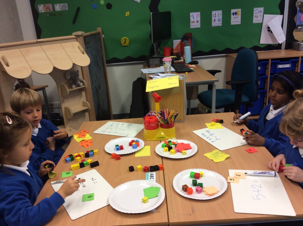 BSNJSV's tweet photo. #JSVY1 exploring number bonds. Choose two numbers - what number sentences can you make? https://t.co/kz5QsQNQGy