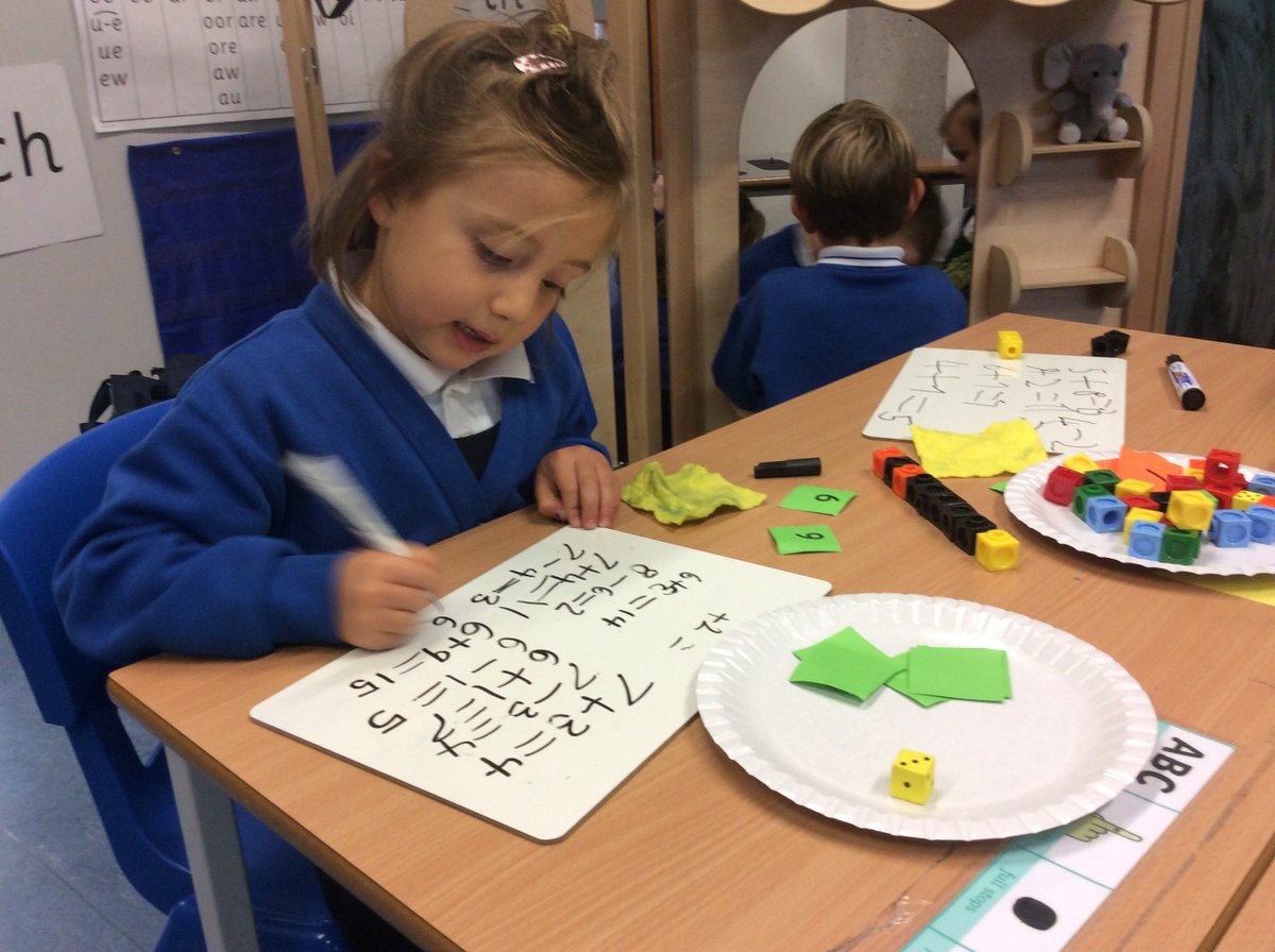 BSNJSV's tweet photo. #JSVY1 exploring number bonds. Choose two numbers - what number sentences can you make? https://t.co/kz5QsQNQGy