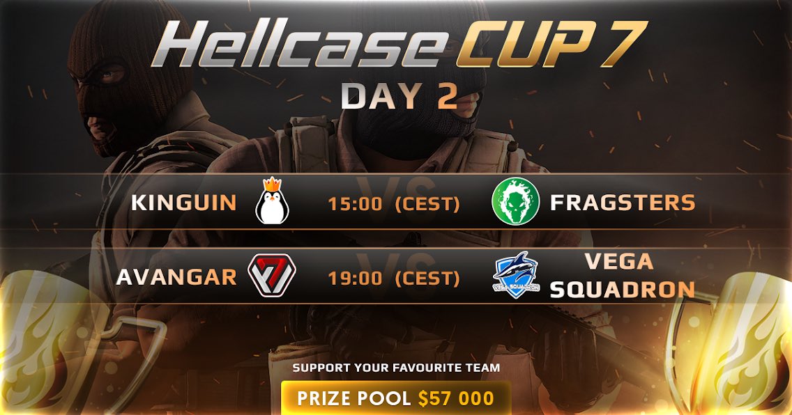 hellcase's tweet photo. The Second day of Hellcase🏆CUP #7 is starting. Today we will watch great matches:
Fragsters🤜15:00 (CEST)🤛Kinguin
AVANGAR🤜19:00 (CEST)🤛Vega Squadron

Watch it on Twitch:
EN - https://t.co/ADMKkPRL9N
RU - https://t.co/UmcxSg1mwp

#hellcase #hellcup7 #hellcasecup7 https://t.co/qWOpStDdtM